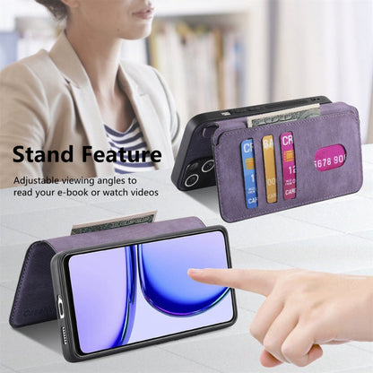 For Realme C53 CaseNeo MagSafe RFID Anti-theft Retro Leather Phone Case(Purple)