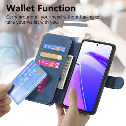 Pour Realme C55 Étui Neo MagSafe RFID Antivol Rétro Cuir Téléphone Étui (Bleu)