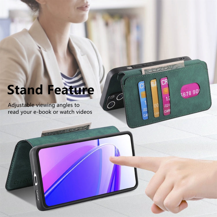 For Realme C55 CaseNeo MagSafe RFID Anti-theft Retro Leather Phone Case(Green)