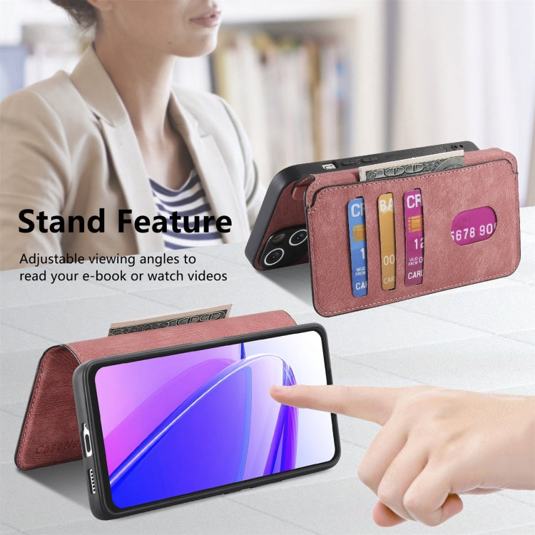 Pour étui Realme C55, coque de téléphone en cuir rétro anti-RFID Neo MagSafe (Rose)