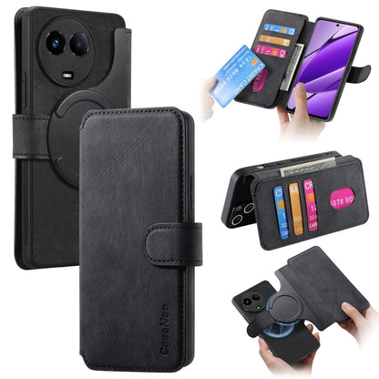 For Realme 11 5G Global / 11X CaseNeo MagSafe RFID Anti-theft Retro Leather Phone Case(Black)