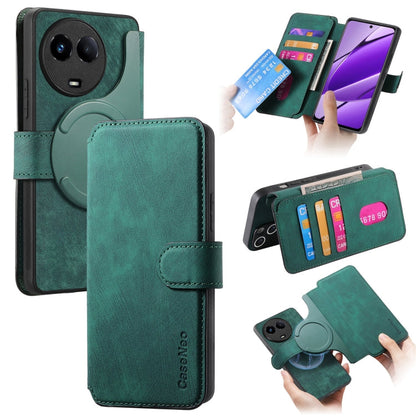 For Realme 11 5G Global / 11X CaseNeo MagSafe RFID Anti-theft Retro Leather Phone Case(Green)