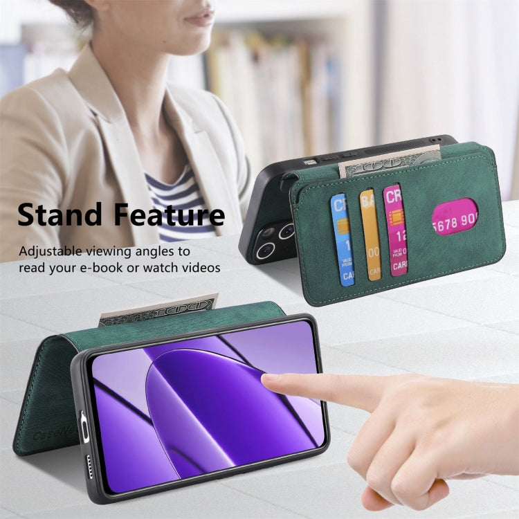 For Realme 11 5G Global / 11X CaseNeo MagSafe RFID Anti-theft Retro Leather Phone Case(Green)