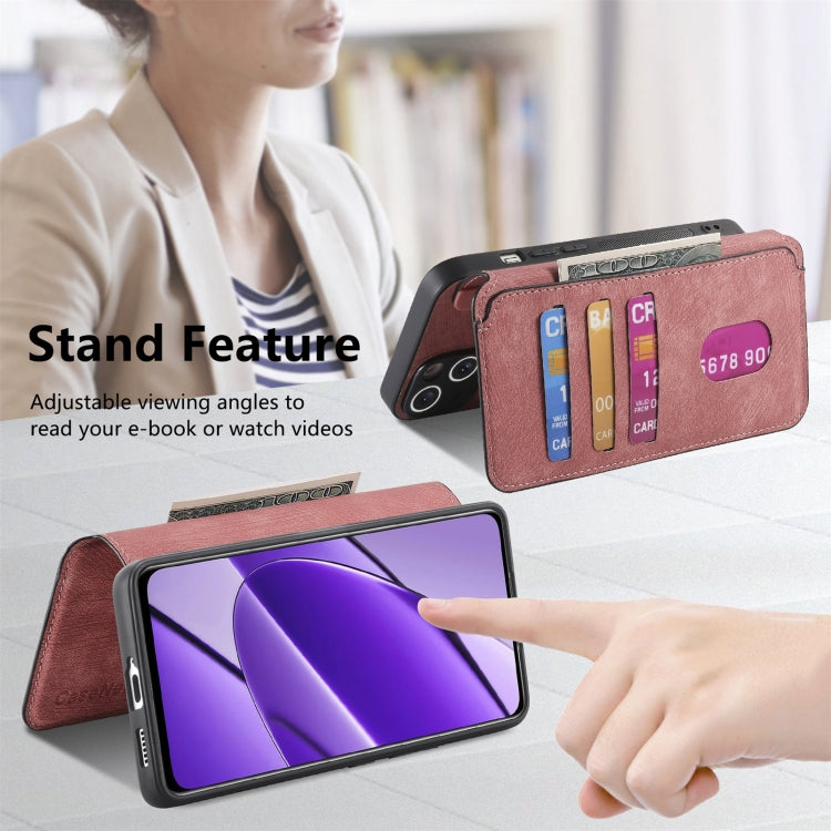 Pour Realme 11 5G Global / 11X Étui en cuir rétro antichoc RFID MagSafe (Rose)