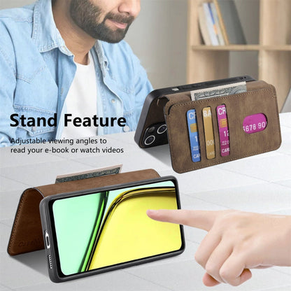 For Realme C67 4G CaseNeo MagSafe RFID Anti-theft Retro Leather Phone Case(Brown)