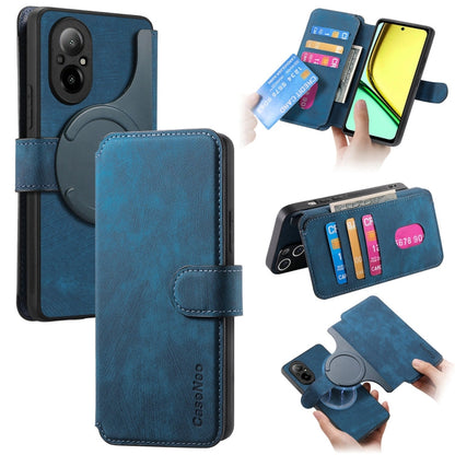 For Realme C67 4G CaseNeo MagSafe RFID Anti-theft Retro Leather Phone Case(Blue)
