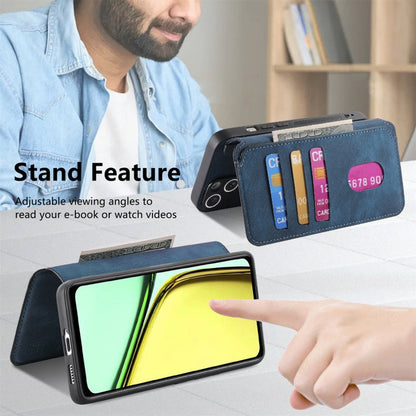 For Realme C67 4G CaseNeo MagSafe RFID Anti-theft Retro Leather Phone Case(Blue)