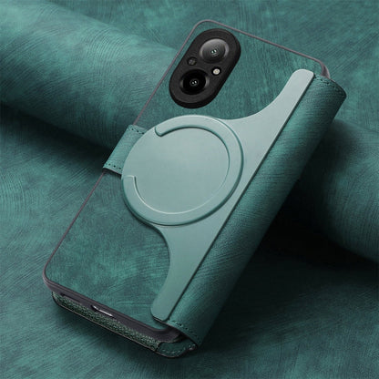 For Realme C67 4G CaseNeo MagSafe RFID Anti-theft Retro Leather Phone Case(Green)