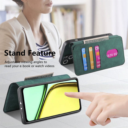 For Realme C67 4G CaseNeo MagSafe RFID Anti-theft Retro Leather Phone Case(Green)