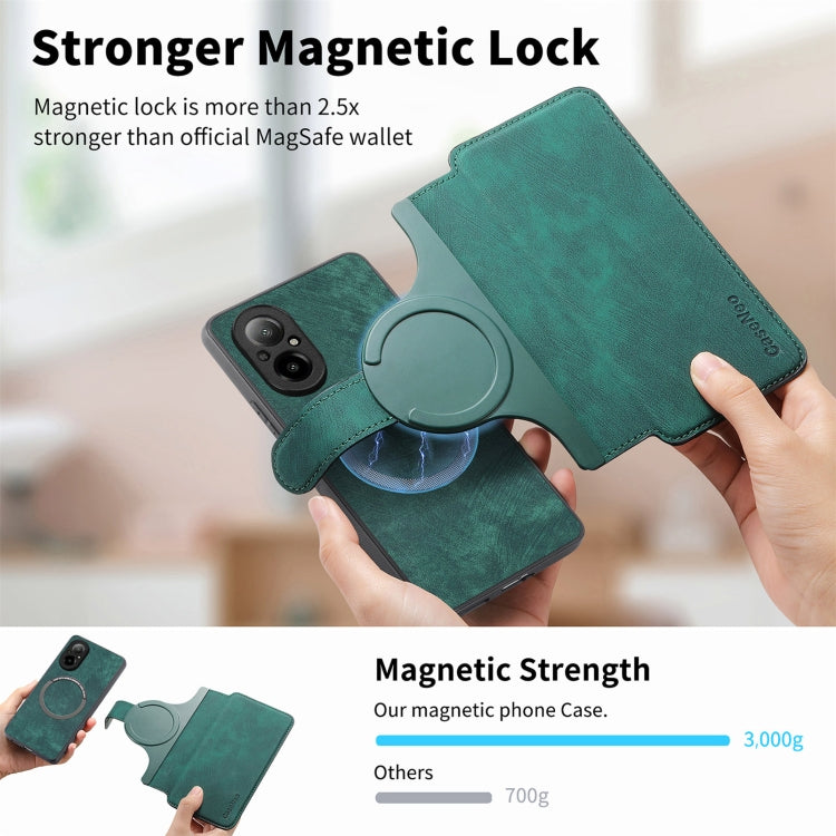 For Realme C67 4G CaseNeo MagSafe RFID Anti-theft Retro Leather Phone Case(Green)