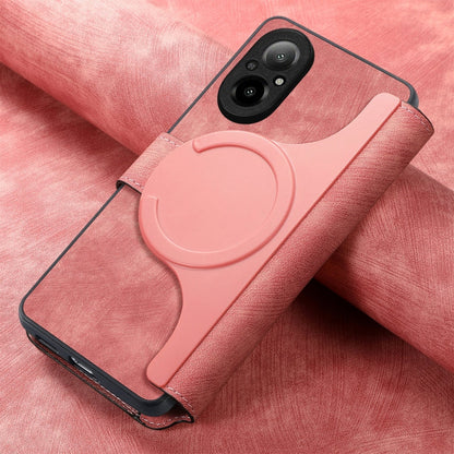 For Realme C67 4G CaseNeo MagSafe RFID Anti-theft Retro Leather Phone Case(Pink)