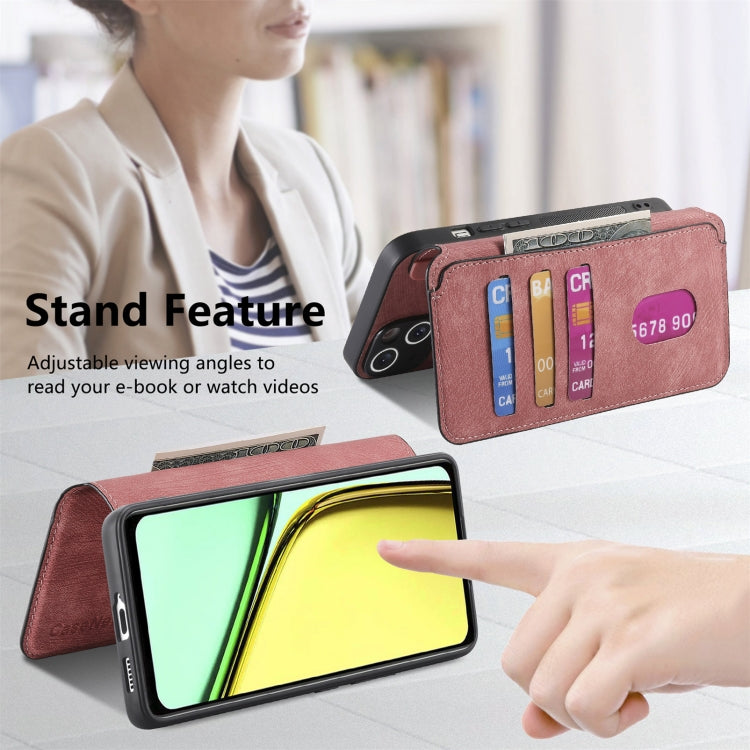 For Realme C67 4G CaseNeo MagSafe RFID Anti-theft Retro Leather Phone Case(Pink)