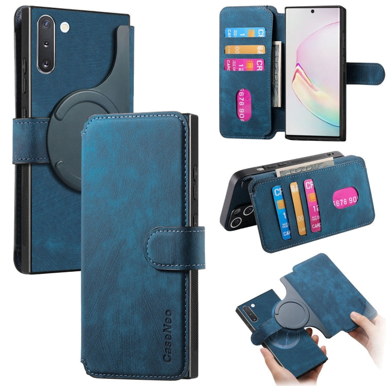 For Samsung Galaxy Note10 CaseNeo MagSafe RFID Anti-theft Retro Leather Phone Case(Blue)