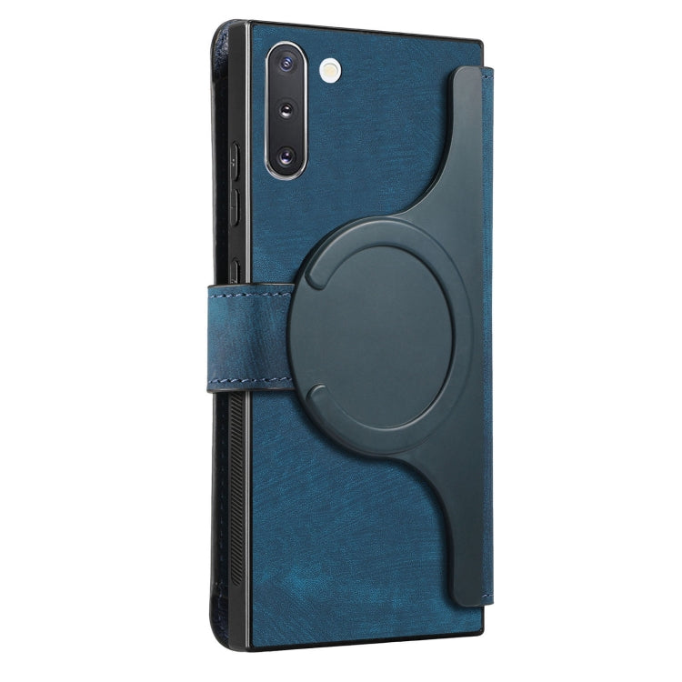 For Samsung Galaxy Note10 CaseNeo MagSafe RFID Anti-theft Retro Leather Phone Case(Blue)