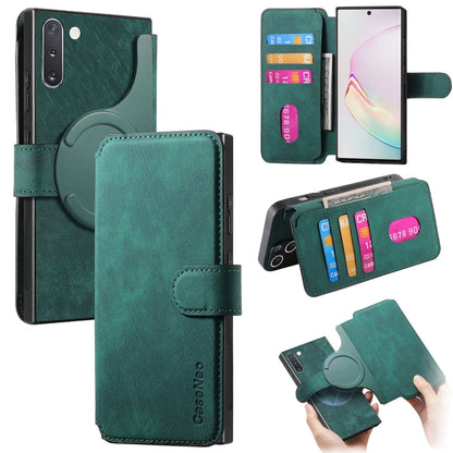 For Samsung Galaxy Note10 CaseNeo MagSafe RFID Anti-theft Retro Leather Phone Case(Green)