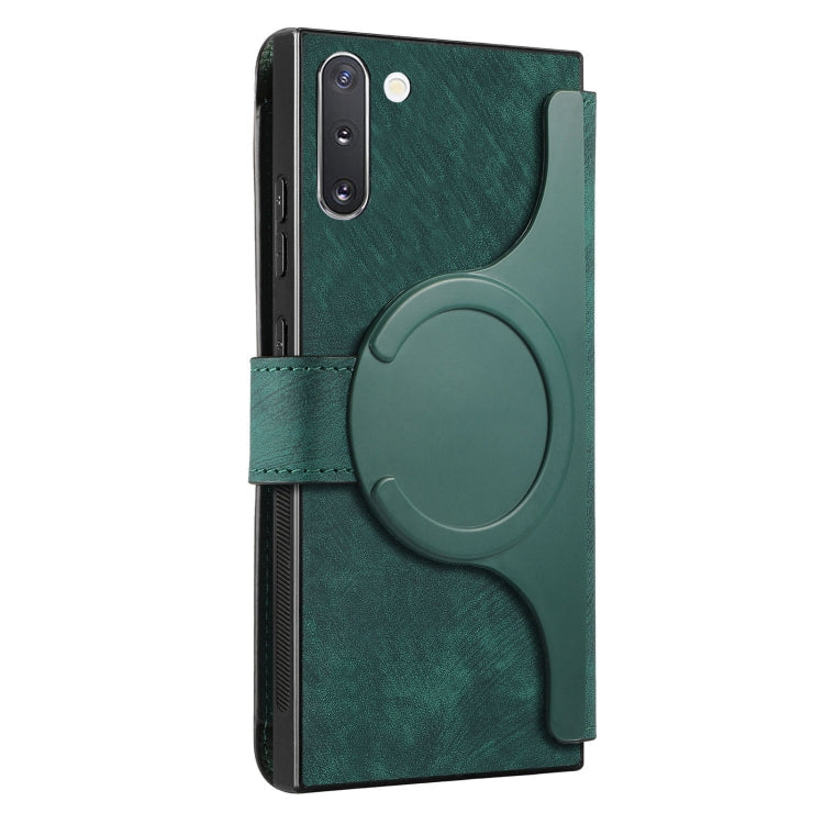 For Samsung Galaxy Note10 CaseNeo MagSafe RFID Anti-theft Retro Leather Phone Case(Green)