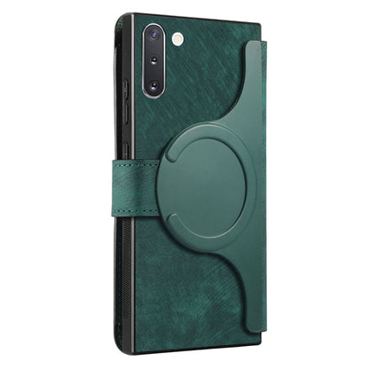 For Samsung Galaxy Note10 CaseNeo MagSafe RFID Anti-theft Retro Leather Phone Case(Green)