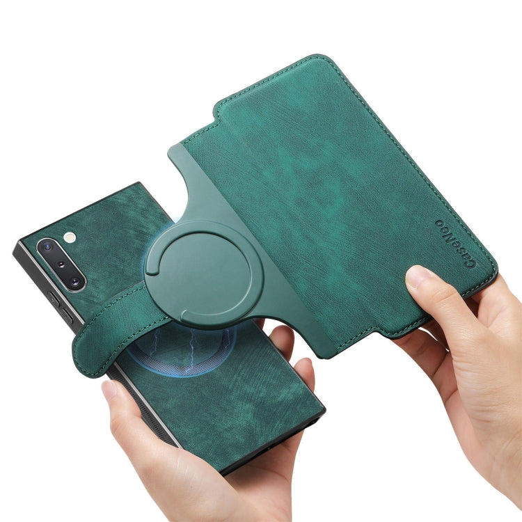 For Samsung Galaxy Note10 CaseNeo MagSafe RFID Anti-theft Retro Leather Phone Case(Green)