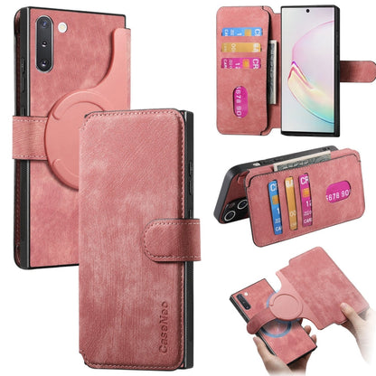 For Samsung Galaxy Note10 CaseNeo MagSafe RFID Anti-theft Retro Leather Phone Case(Pink)