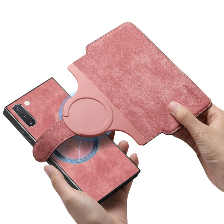 For Samsung Galaxy Note10 CaseNeo MagSafe RFID Anti-theft Retro Leather Phone Case(Pink)