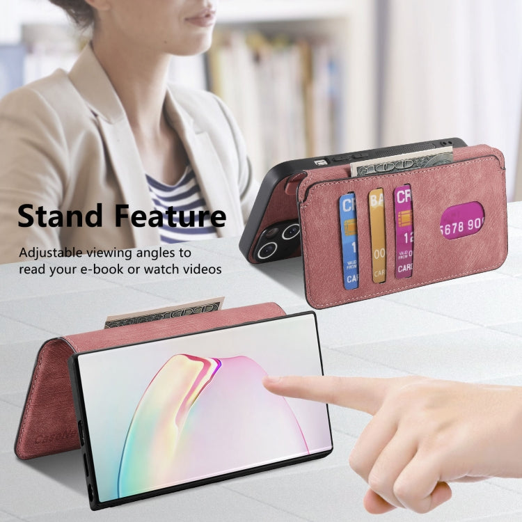 For Samsung Galaxy Note10 CaseNeo MagSafe RFID Anti-theft Retro Leather Phone Case(Pink)