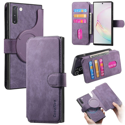 For Samsung Galaxy Note10 CaseNeo MagSafe RFID Anti-theft Retro Leather Phone Case(Purple)