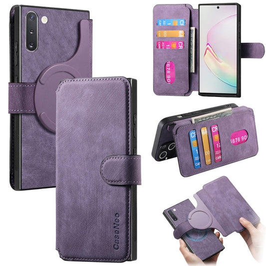 For Samsung Galaxy Note10 CaseNeo MagSafe RFID Anti-theft Retro Leather Phone Case(Purple)