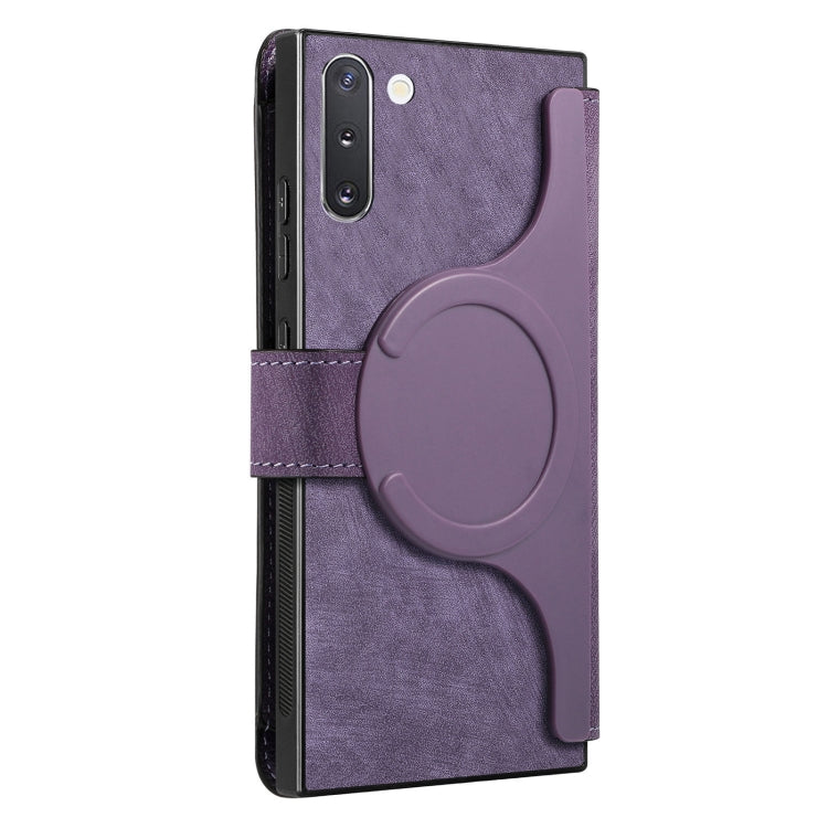 For Samsung Galaxy Note10 CaseNeo MagSafe RFID Anti-theft Retro Leather Phone Case(Purple)