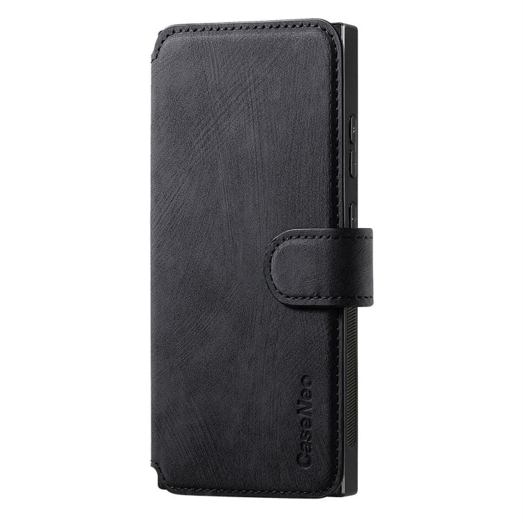Pour Samsung Galaxy Note10+ ÉtuiCoque de téléphone rétro en cuir anti-vol MagSafe RFID (noir)