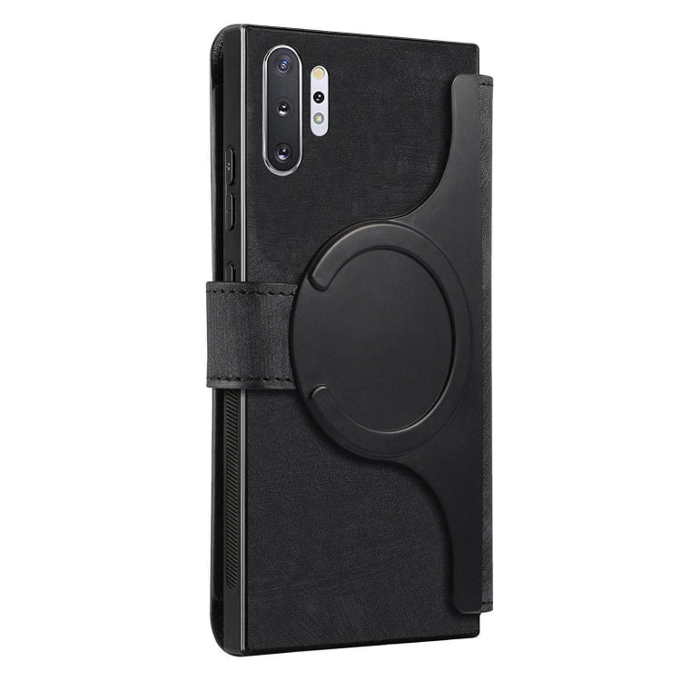 Pour Samsung Galaxy Note10+ ÉtuiCoque de téléphone rétro en cuir anti-vol MagSafe RFID (noir)