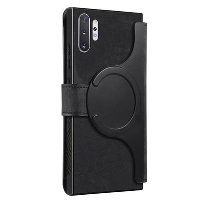Pour Samsung Galaxy Note10+ ÉtuiCoque de téléphone rétro en cuir anti-vol MagSafe RFID (noir)