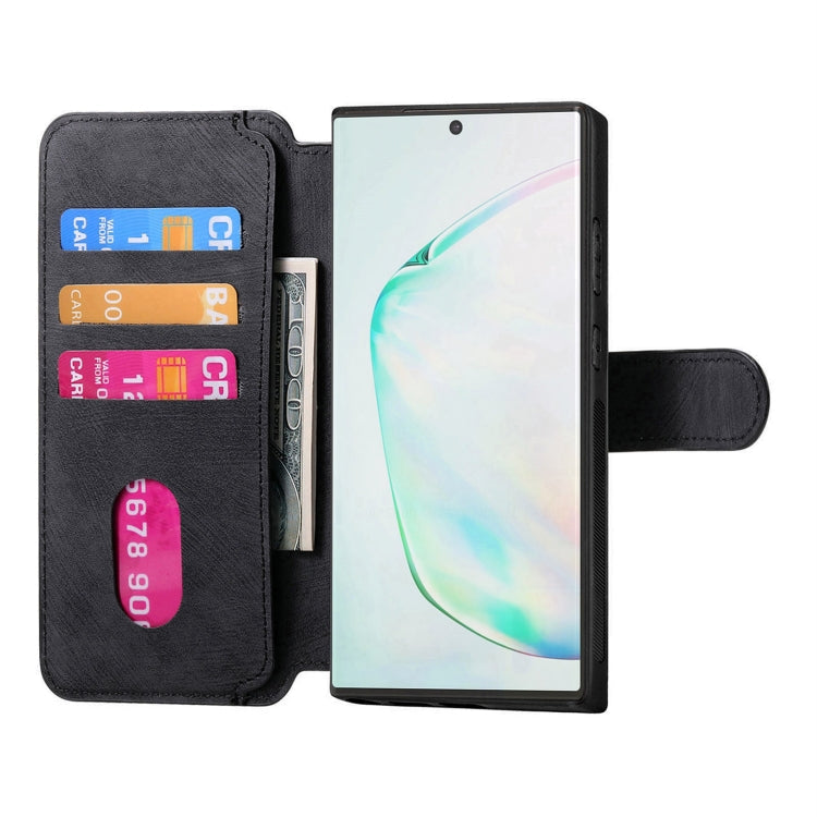 Pour Samsung Galaxy Note10+ ÉtuiCoque de téléphone rétro en cuir anti-vol MagSafe RFID (noir)