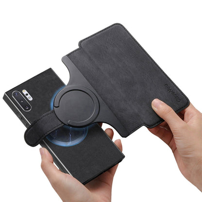 Pour Samsung Galaxy Note10+ ÉtuiCoque de téléphone rétro en cuir anti-vol MagSafe RFID (noir)