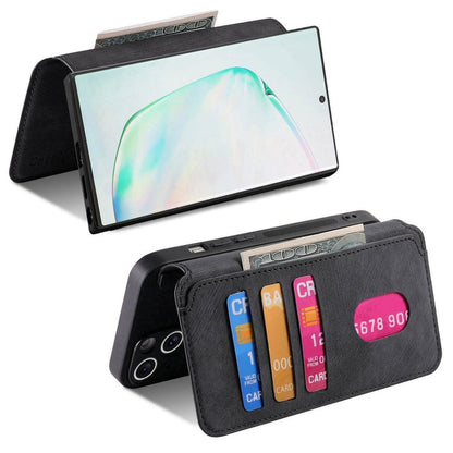 Pour Samsung Galaxy Note10+ ÉtuiCoque de téléphone rétro en cuir anti-vol MagSafe RFID (noir)