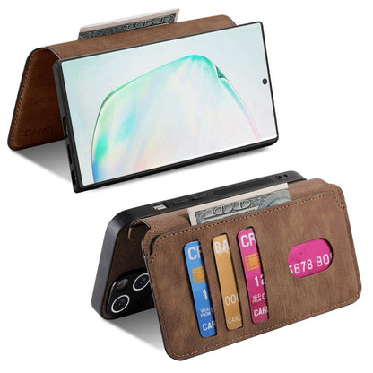 For Samsung Galaxy Note10+ CaseNeo MagSafe RFID Anti-theft Retro Leather Phone Case(Brown)