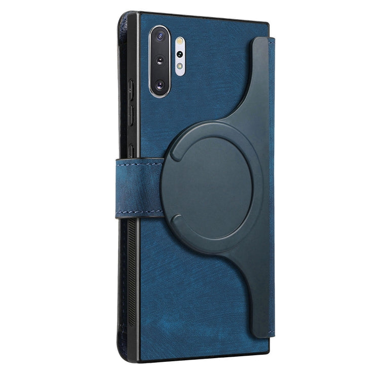 For Samsung Galaxy Note10+ CaseNeo MagSafe RFID Anti-theft Retro Leather Phone Case(Blue)