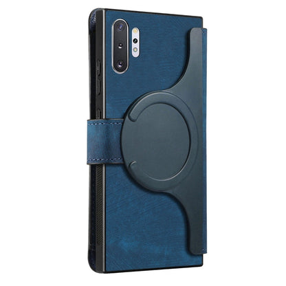 For Samsung Galaxy Note10+ CaseNeo MagSafe RFID Anti-theft Retro Leather Phone Case(Blue)