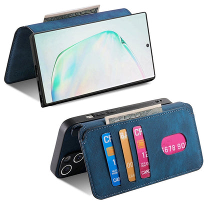 For Samsung Galaxy Note10+ CaseNeo MagSafe RFID Anti-theft Retro Leather Phone Case(Blue)