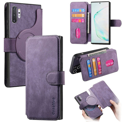For Samsung Galaxy Note10+ CaseNeo MagSafe RFID Anti-theft Retro Leather Phone Case(Purple)