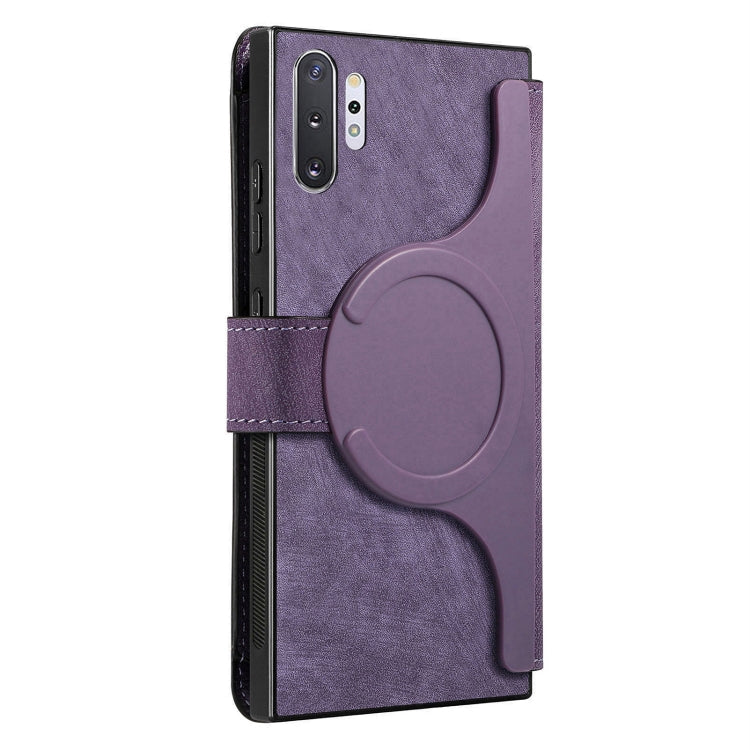 For Samsung Galaxy Note10+ CaseNeo MagSafe RFID Anti-theft Retro Leather Phone Case(Purple)