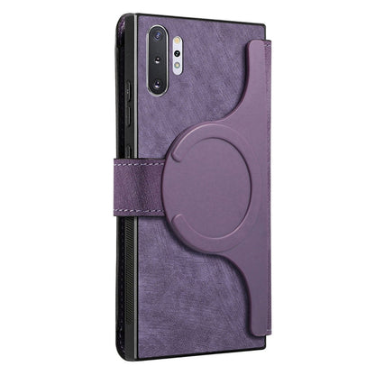 For Samsung Galaxy Note10+ CaseNeo MagSafe RFID Anti-theft Retro Leather Phone Case(Purple)