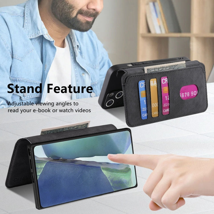 For Samsung Galaxy Note20 CaseNeo MagSafe RFID Anti-theft Retro Leather Phone Case(Black)