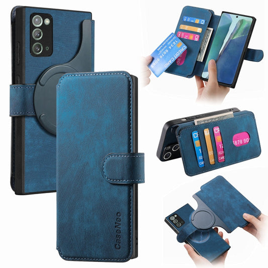 For Samsung Galaxy Note20 CaseNeo MagSafe RFID Anti-theft Retro Leather Phone Case(Blue)