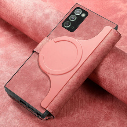 For Samsung Galaxy Note20 CaseNeo MagSafe RFID Anti-theft Retro Leather Phone Case(Pink)
