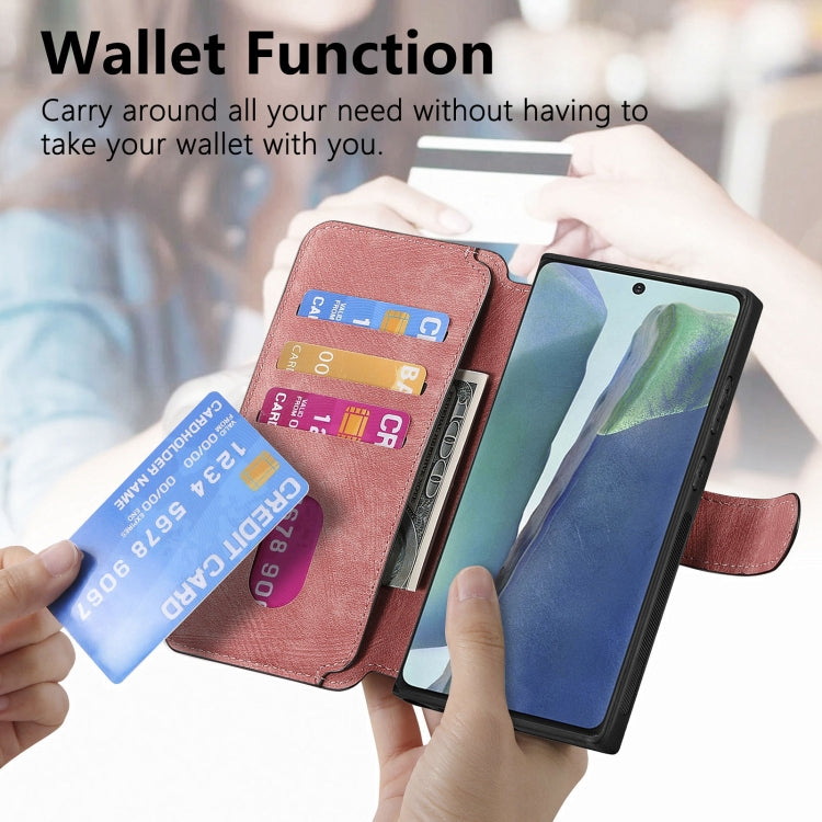 For Samsung Galaxy Note20 CaseNeo MagSafe RFID Anti-theft Retro Leather Phone Case(Pink)