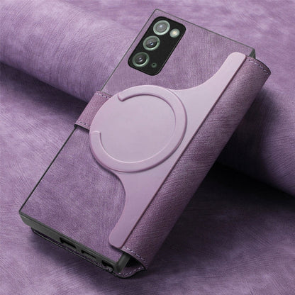 For Samsung Galaxy Note20 CaseNeo MagSafe RFID Anti-theft Retro Leather Phone Case(Purple)