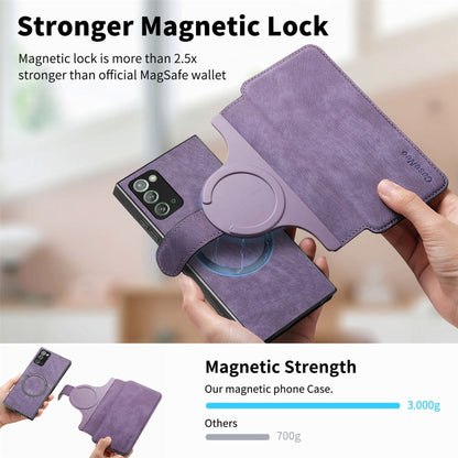 For Samsung Galaxy Note20 CaseNeo MagSafe RFID Anti-theft Retro Leather Phone Case(Purple)