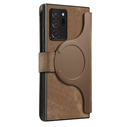 For Samsung Galaxy Note20 Ultra CaseNeo MagSafe RFID Anti-theft Retro Leather Phone Case(Brown)