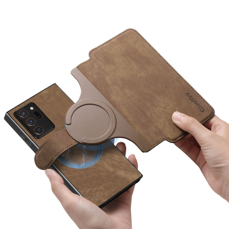 For Samsung Galaxy Note20 Ultra CaseNeo MagSafe RFID Anti-theft Retro Leather Phone Case(Brown)