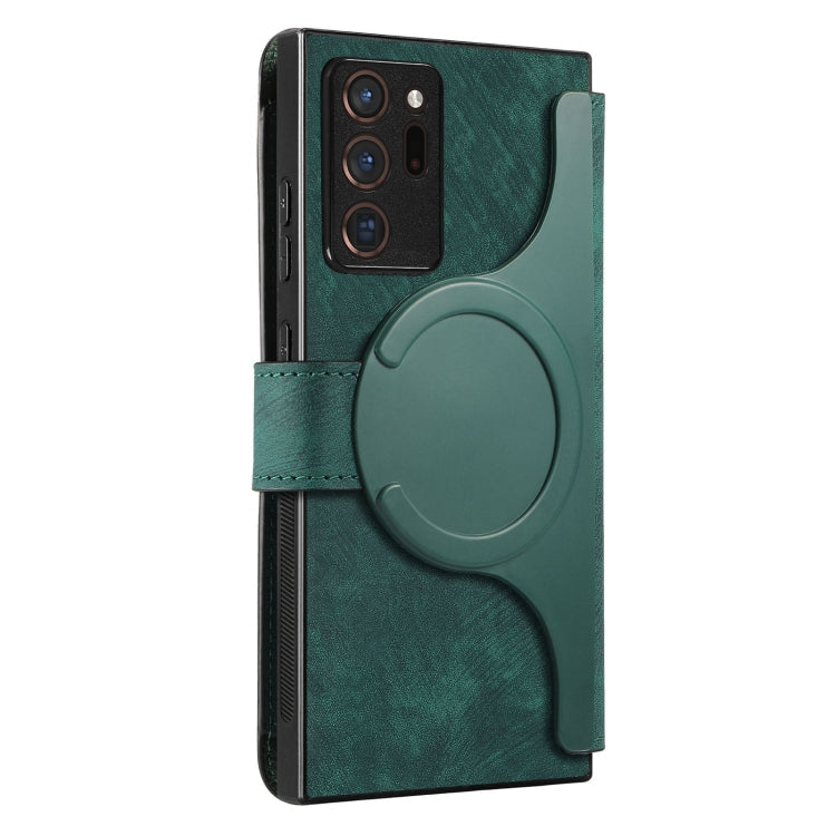 For Samsung Galaxy Note20 Ultra CaseNeo MagSafe RFID Anti-theft Retro Leather Phone Case(Green)